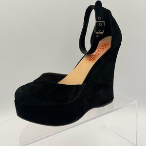 KORS Michael Kors Black Platform Wedge Shoes